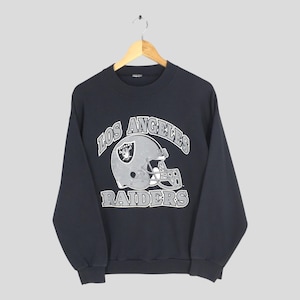 Vintage 90s Los Angeles Raiders NFL Rugby Sweatshirt Medium LA Raiders Printed Spell Out Jumper Oakland Raiders National Football Sweater M