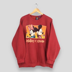 Vintage 90s Mickey And Minnie Mouse Printed Sweatshirt XLarge Walt Disney Sweater Mickey Minnie Mouse Disneyland Apparel Oversized Jumper XL
