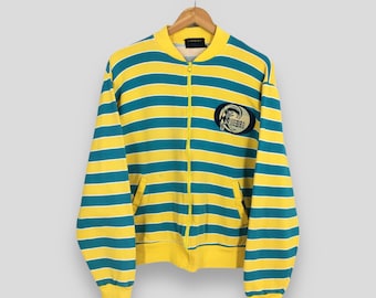 Sudadera vintage de O'Neill con rayas multicolores para surf, talla grande. Jersey de O'Neill con estampado de tabla de surf. Sudadera con cremallera de O'Neill California Surf Wear, talla L.