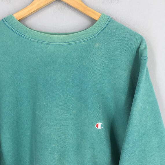 Vintage Champion Reverse Weave Green Crewneck Sweatshirt XL 1980s