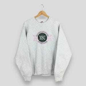 Vintage Michigan State Spartans NCAA Sweatshirt Large MSU Michigan State University Crewneck Michigan State Jumper Michigan Sweater Size L