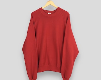 Vintage 90s Jerzees Usa Red Chilli Sweatshirt 2XLarge Jerzees Athletic Jumper Plain Design Jerzees Usa Blank Red Sweater Oversized Size XXL