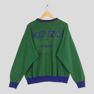 Vintage Kenzo Paris Homme Green Sweatshirt Large Kenzo Paris