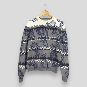 Vintage Kenzo Jeans Tribal Patterned Sweatshirt Small Kenzo Japan Multicolor Ladies Crewneck Designer Pullover Kenzo Homme Sweater Size S