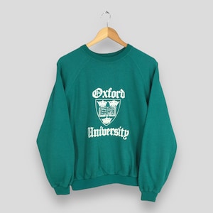Vintage Oxford University Green Sweatshirt Medium Oxford University Printed Logo Pullover Oxford Cambridge Sweater Oxford Crewneck Size M
