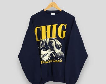 Vintage Michigan Wolverines Blue Sweatshirt Xlarge Michigan
