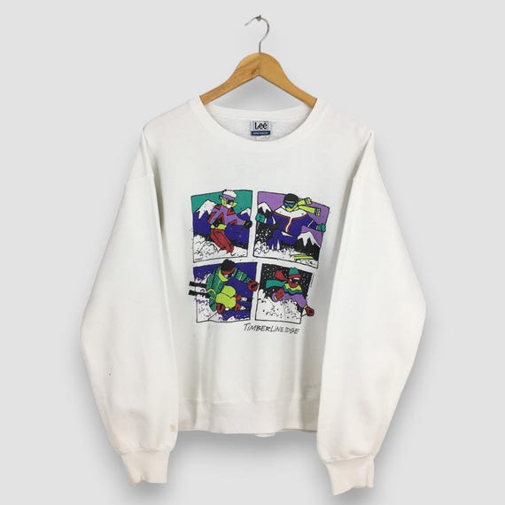 Vintage des années 90 Ski Timberline Lodge blanc sweat grande