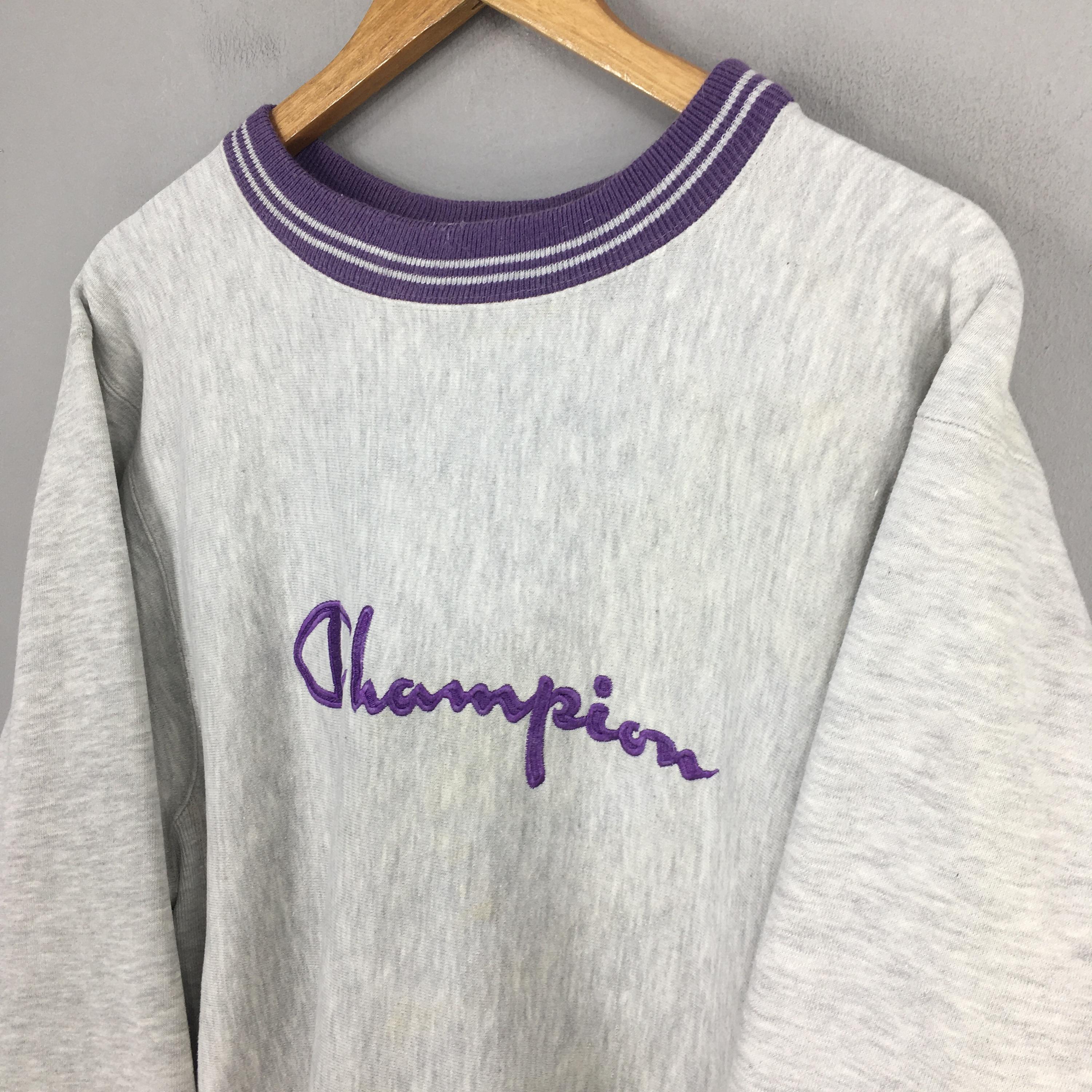 Vintage 80's Champion Reverse Weave Gray Sweatshirt Medium