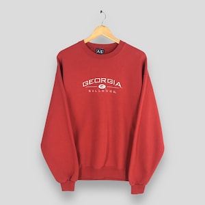 Vintage Georgia Bulldogs Red Sweatshirt Large University Of Georgia Jumper Georgia Bulldogs Football Pullover Retro Georgia Sweater Size L