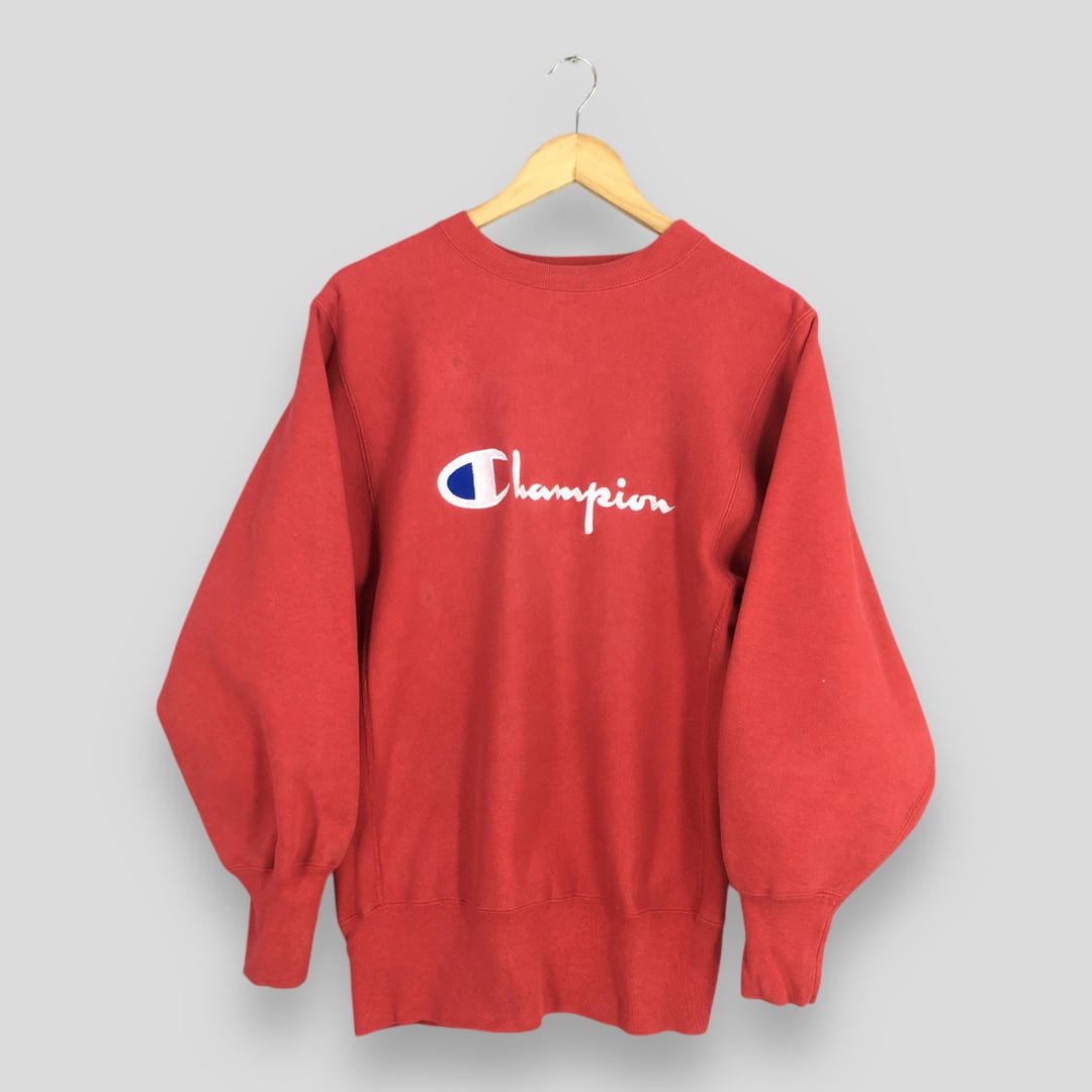 Vintage 1990s Champion Reverse Weave Red Sweatshirt Medium