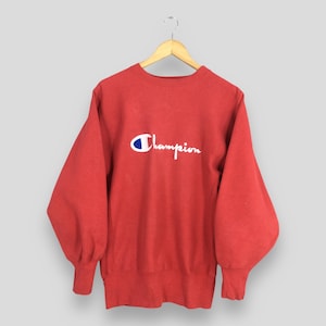 Vintage 1990s Champion Reverse Weave Red Sweatshirt Medium Champion Logo Embroidered Champion Usa Warm Up Crewneck Champion Sweater Size M