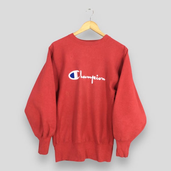 Vintage 1990s Champion Reverse Weave Red Sweatshirt Medium