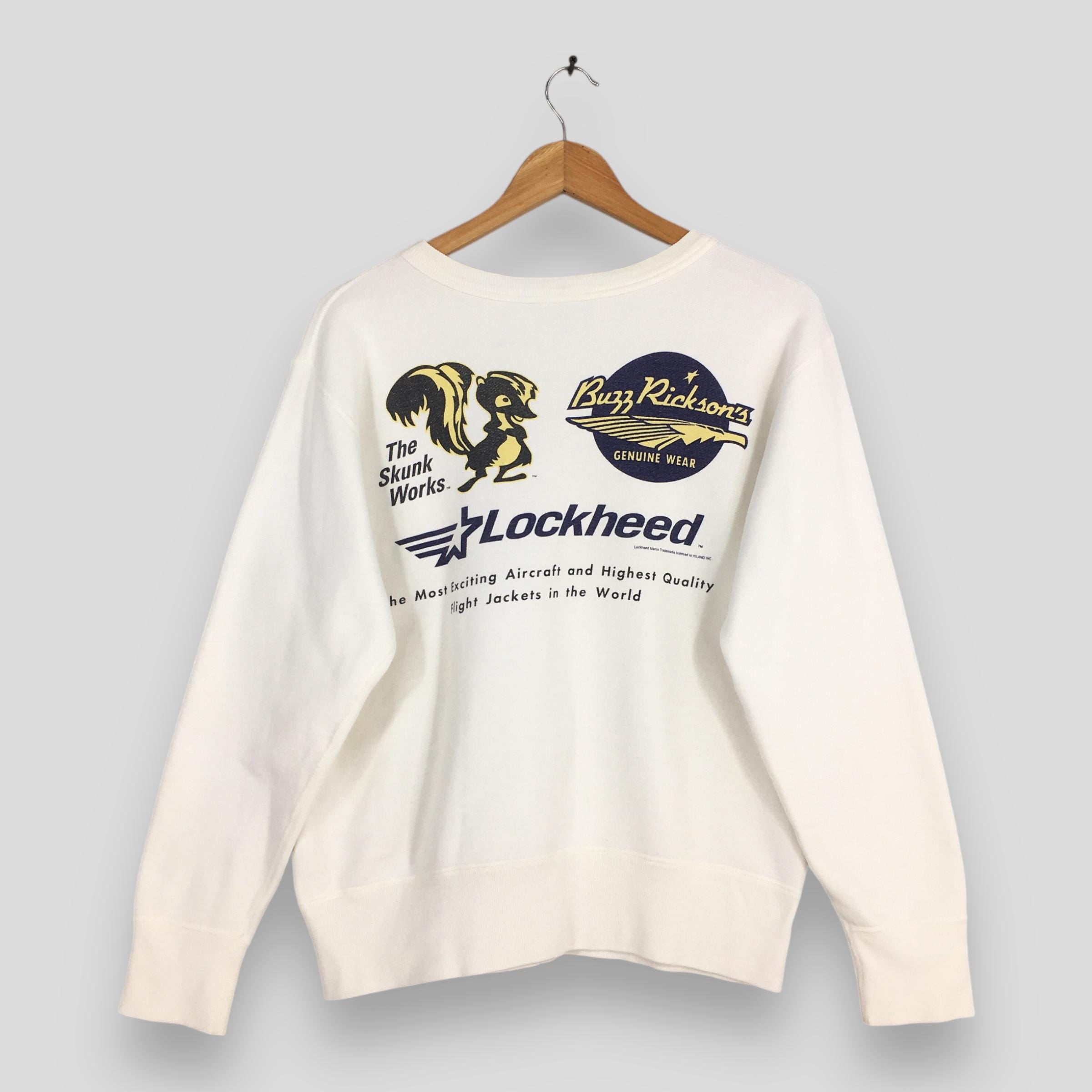 Vintage Buzz Rickson Lockheed Martin White Sweatshirt Medium Buzz