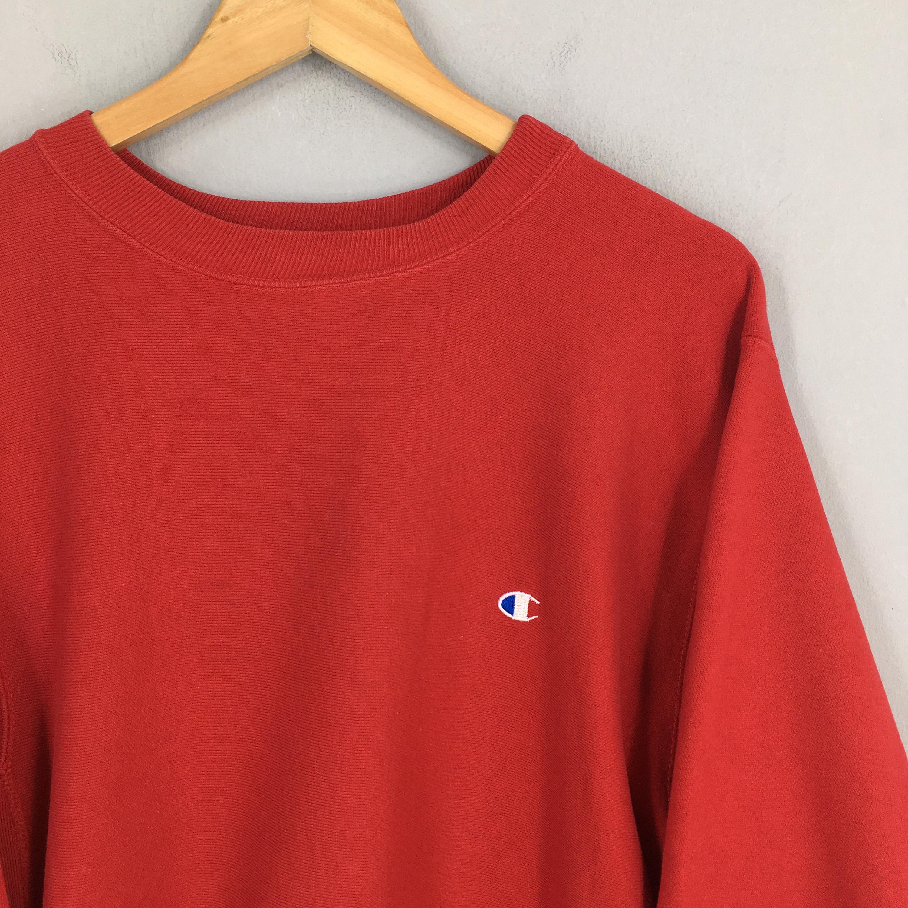 Vintage Champion Reverse Weave Red Sweatshirt Large 80s Champion