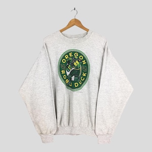 Vintage graues Sweatshirt graues Sweatshirt XLarge Oregon Robo Duck Pullover der Universität von Oregon Crewneck Ducks Football-Pullover XL