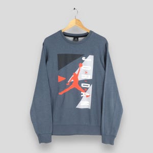 Vintage Nike Air Jordan NBA Baseball Sweatshirt 2XLarge Jumpman Jordan Printed Crewneck Nike Air Jordan Sportswear Gray Sweater Size 2XL