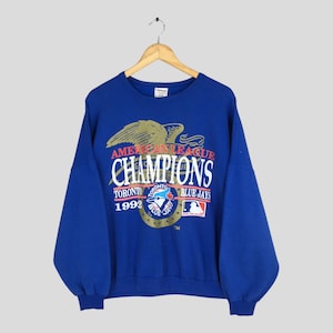 Vintage 90s Toronto Blue Jays MLB Sweatshirt XLarge Blue Jays American League Champions 92 Jumper Toronto Blue Jays Baseball Team Sweater XL