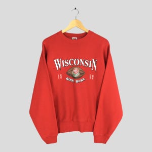 Vintage Wisconsin Badgers Uw Madison Sweatshirt XLarge University of Wisconsin Crewneck Wisconsin Badgers Football 1999 Rose Bowl Sweater XL