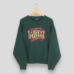 Vintage Purdue Universität Sweatshirt Große Purdue Universität Mama bestickt Rundhalsausschnitt Purdue College Pullover Purdue Boilermaker Pullover L