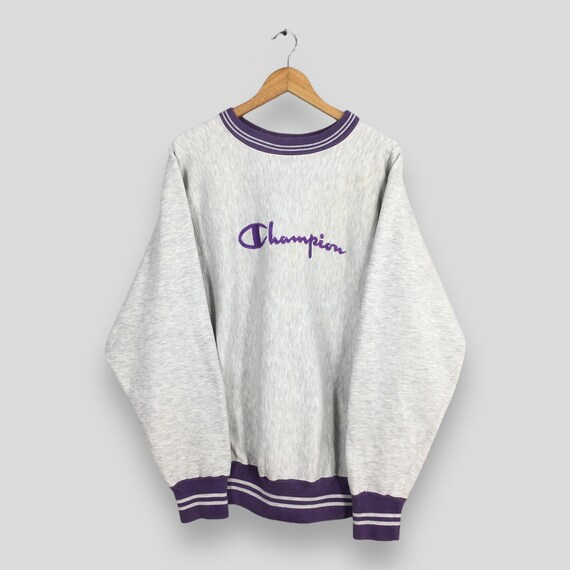 Vintage 80's Champion Reverse Weave Gray Sweatshirt Medium