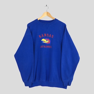 Vintage Kansas Jayhawks NCAA Sweatshirt Large KU Kansas State University Jumper Jayhawks Football Pullover Kansas College Sweater Size L