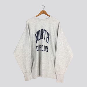 Vintage 90s North Carolina Tar Heels Sweatshirt XLarge UNC Chapel Hill North Carolina Football Crewneck North Carolina Baggy Sweater Size XL