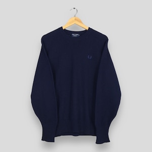 Vintage 90s Fred Perry Blue Knitwear Wool Sweater Small Fred Perry Sportswear Pullover Fred Perry England Sweatshirt Menswear Knit Size S