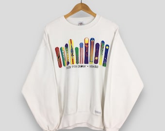 Sudadera vintage hawaiana Pray for Snow White, talla mediana, con gráficos estampados, para esquiar en la nieve, para montaña, talla M