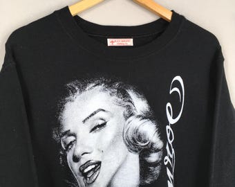 Vintage Marilyn Monroe Idol Black Sweatshirt Small 80s