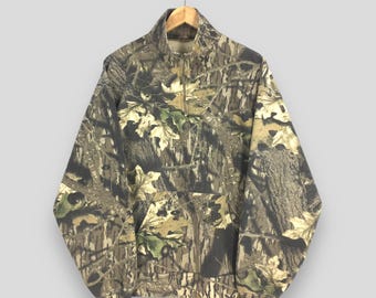 Vintage 90s Jerzees Mossy Oak Camo Sweatshirt Large Outdoor Jerzees Camouflage Real Tree Hunting Crewneck Mossy Oak Half Zipper Sweater L