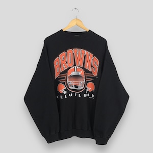 Vintage 90s Cleveland Browns Rugby NFL Sweatshirt 2XLarge Cleveland Browns Printed  Crewneck Cleveland Brown Super Bowl Football Sweater 2XL