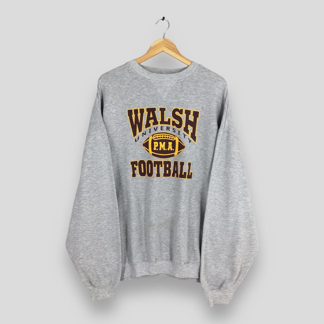 Buy Vintage Walsh University Gray Sweatshirt 2xlarge Walsh Cavaliers  Football PMA Printed Jumper Walsh College Apparel Sweater Walsh Jumper 2XL  Online
