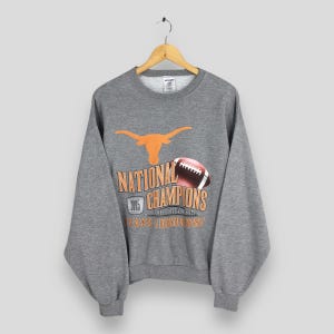Vintage Texas Longhorns NCAA Gray Sweatshirt Large Texas Longhorns Collegiate Football Jumper Texas Longhorns Bowl Printed Sweater Size L