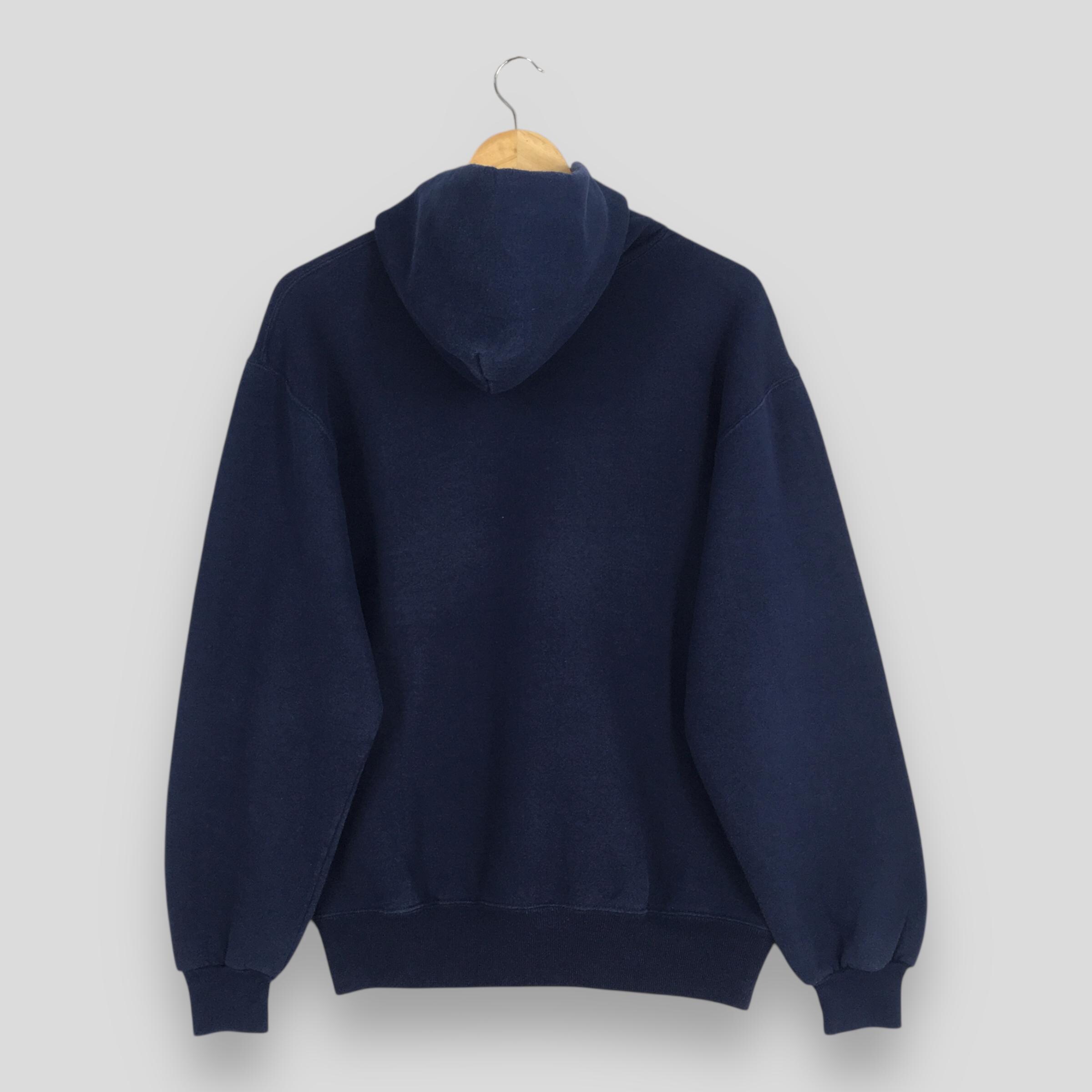 Vintage 90s Russell Athletic Blue Hoodie Sweatshirt Medium Russell