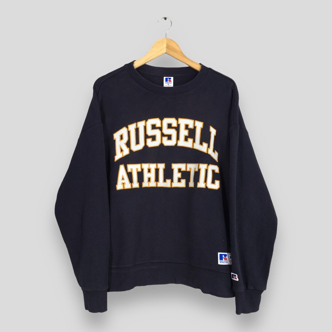 トップス 90s Russel Athletic sweatshirt Vintage 90s Russell Athletic Black Sweatshirt Medium Russell