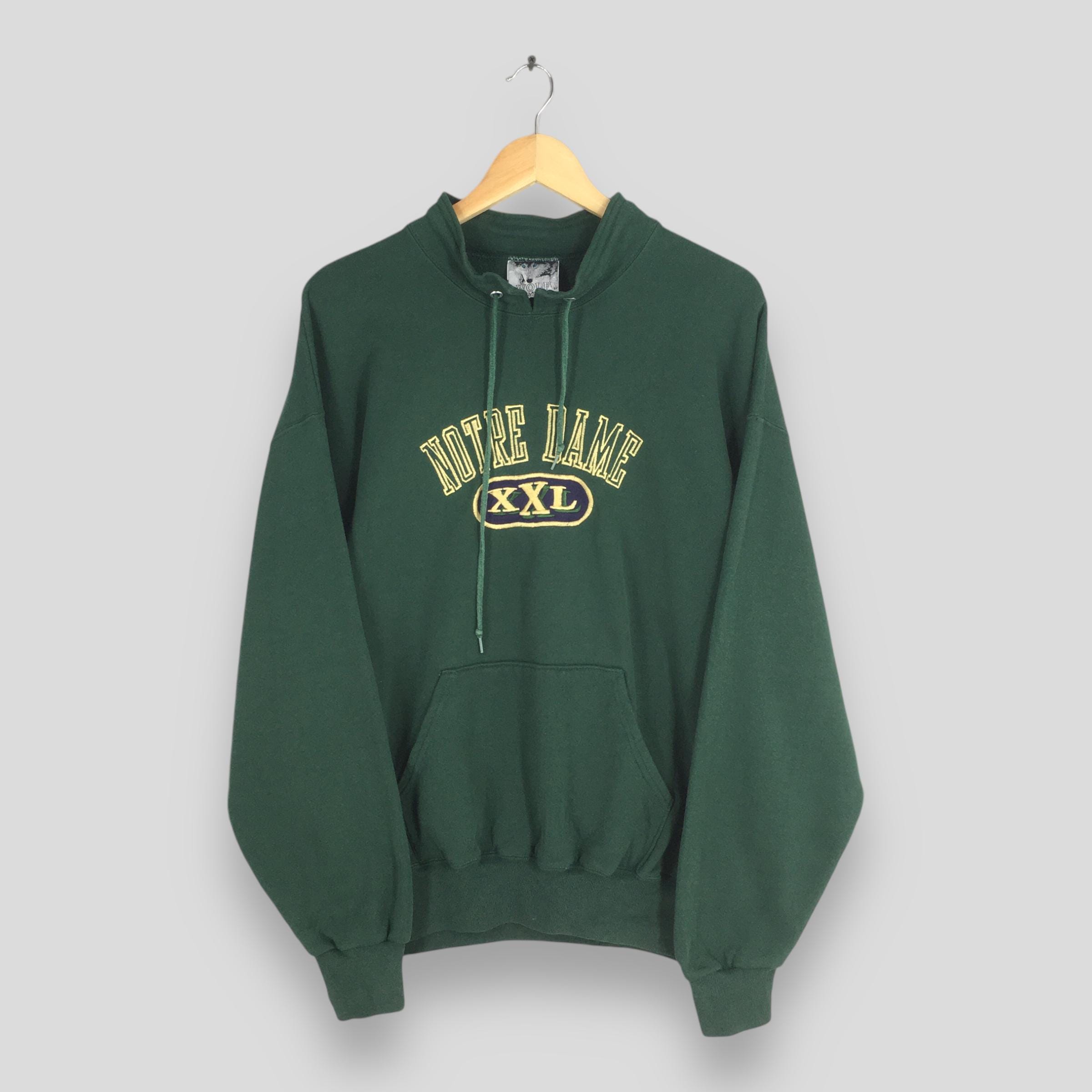 Vintage 90s University Notre Dame Green Sweatshirt Xlarge Notre 