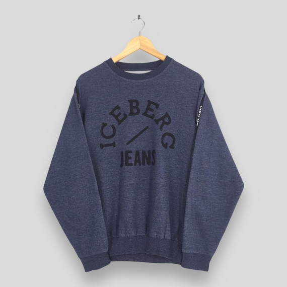 Vintage 90s Iceberg Jeans Blue Sweatshirt Medium Iceberg Italian