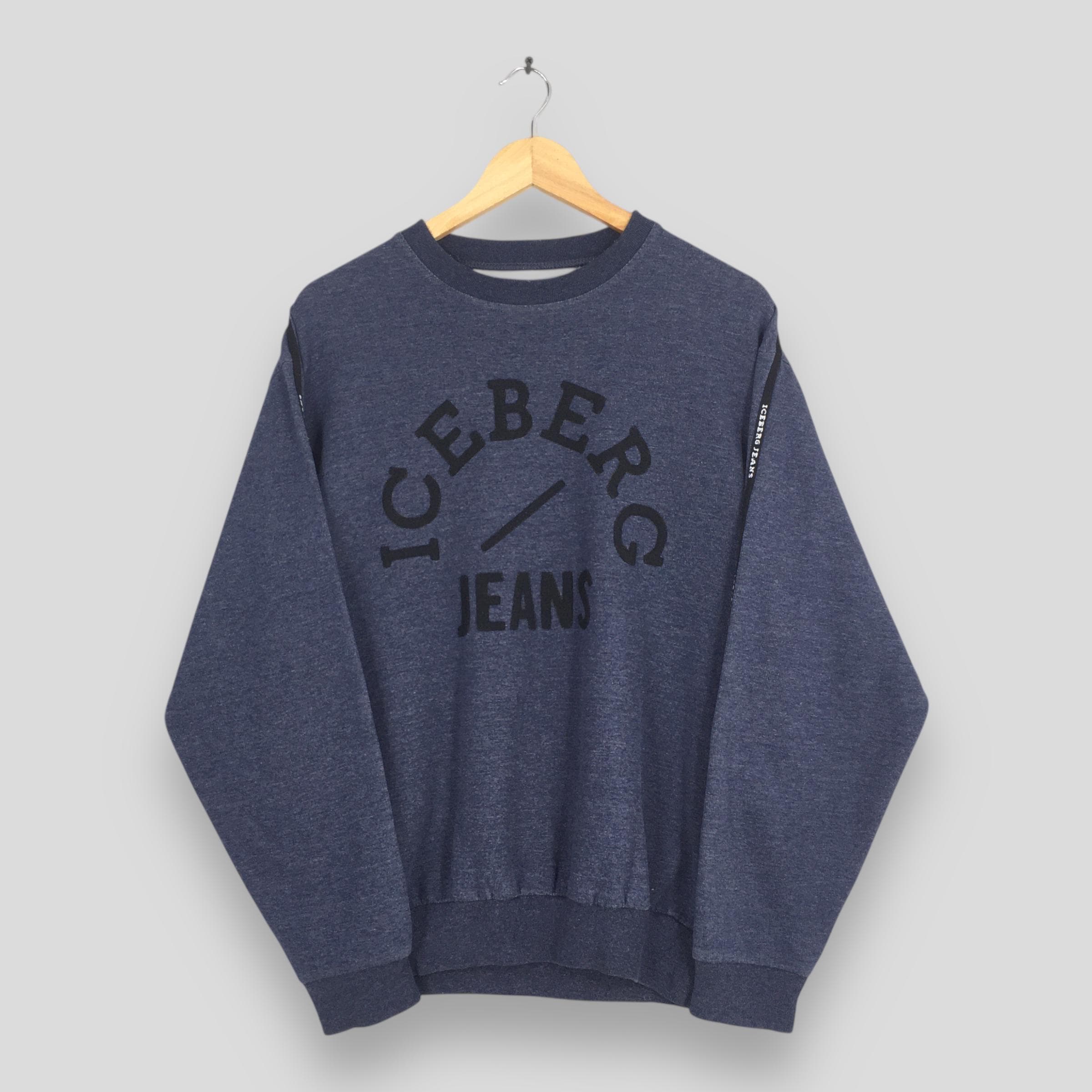 Vintage 90s Iceberg Jeans Blue Sweatshirt Medium Iceberg Italian