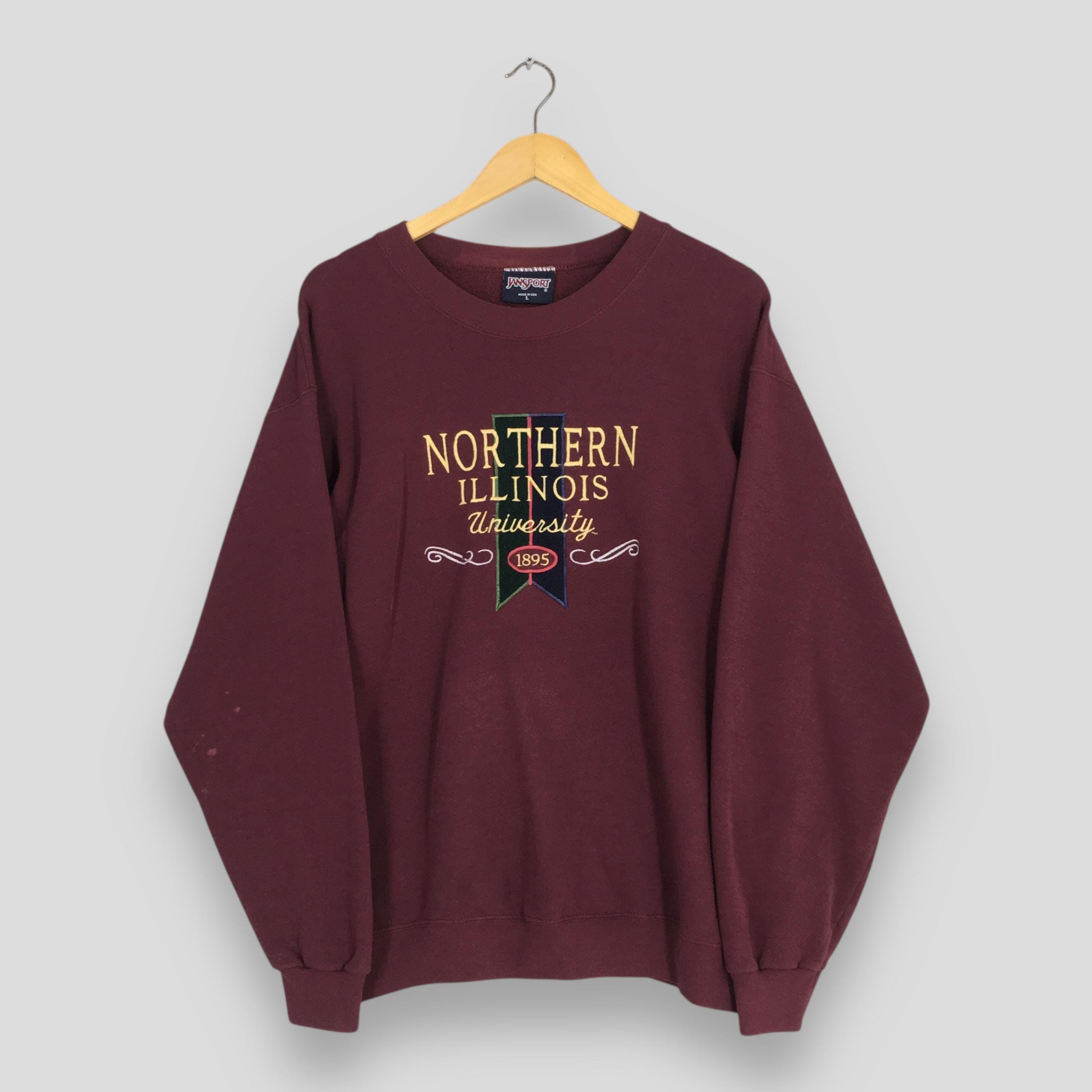 Vintage NIU Northern Illinois Huskies Red Sweatshirt Large 