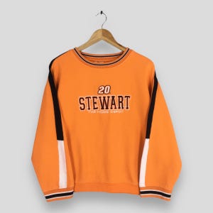 Bluza Vintage Nascar Tony Stewart 20 Pomarańczowa Duża Bluza Nascar Racing Car NHRA Sweter Sweter The Home Depot Tony Stewart Okrągły Dekolt Rozmiar L