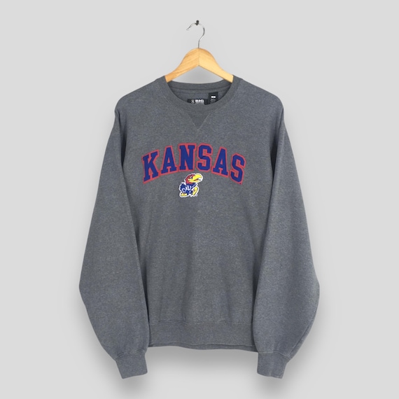 Vintage Kansas Jayhawks NCAA Gray Sweatshirt Xlarge KU Kansas