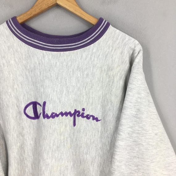 Vintage 80's Champion Reverse Weave Gray Sweatshirt Medium