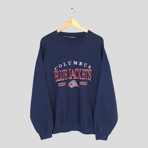 Vintage Columbus Blue Jackets NHL Sweatshirt 3XLarge Blue Jackets Hockey Embroidery Crewneck Blue Jacket Ice Hockey Team Sweater Size 3XL