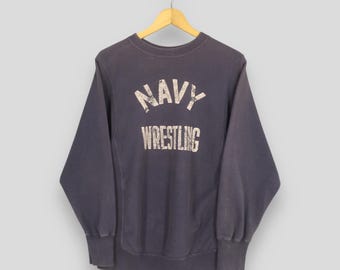 Vintage 90s Navy Midshipmen NCAA Sweatshirt Medium Navy Bill the