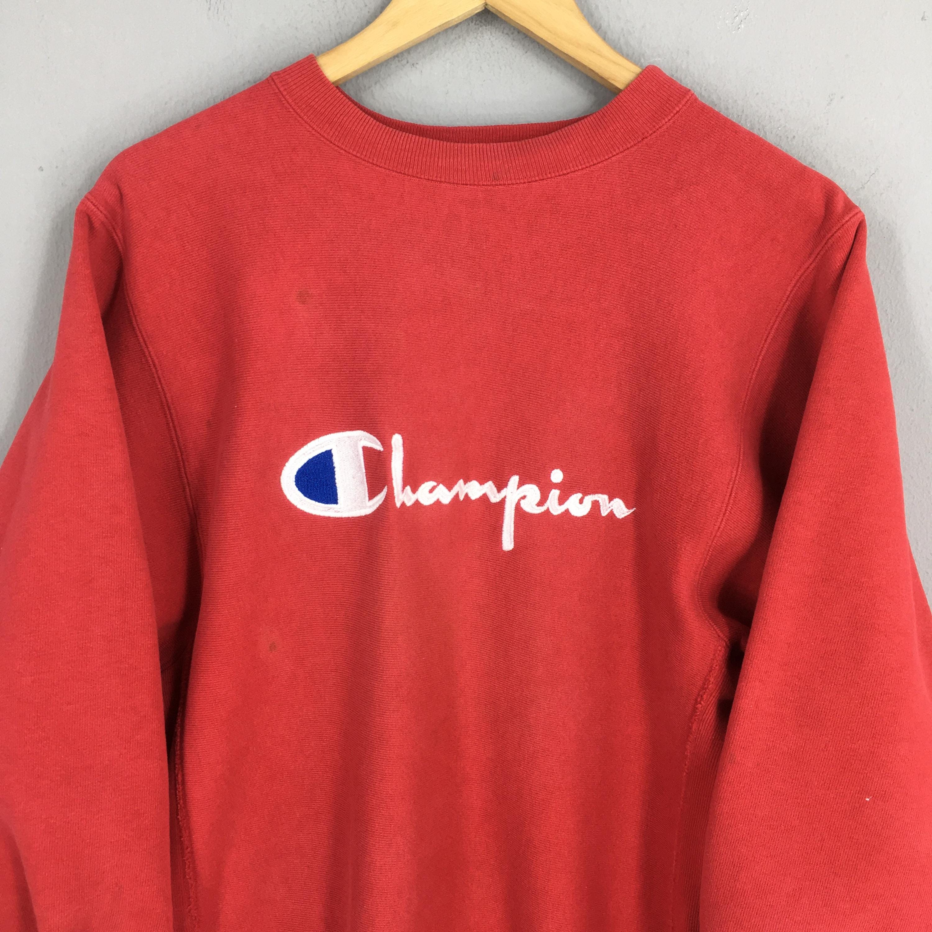 Vintage 1990s Champion Reverse Weave Red Sweatshirt Medium