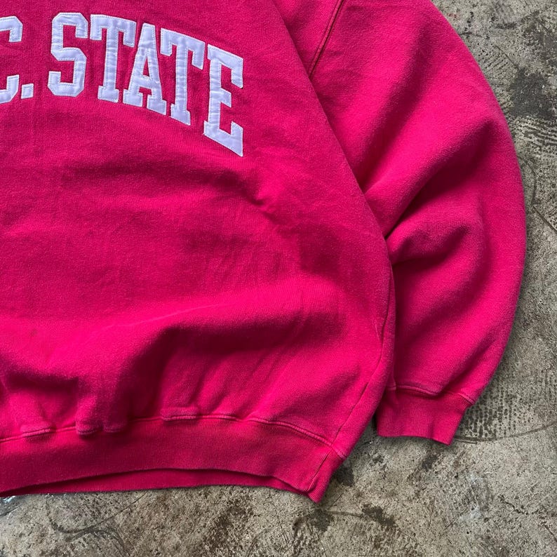 Vintage NC State Wolfpack Ncaa Sweatshirt Large North Carolina State University Jumper NC State Embroidered North Carolina Sweater Size L image 4