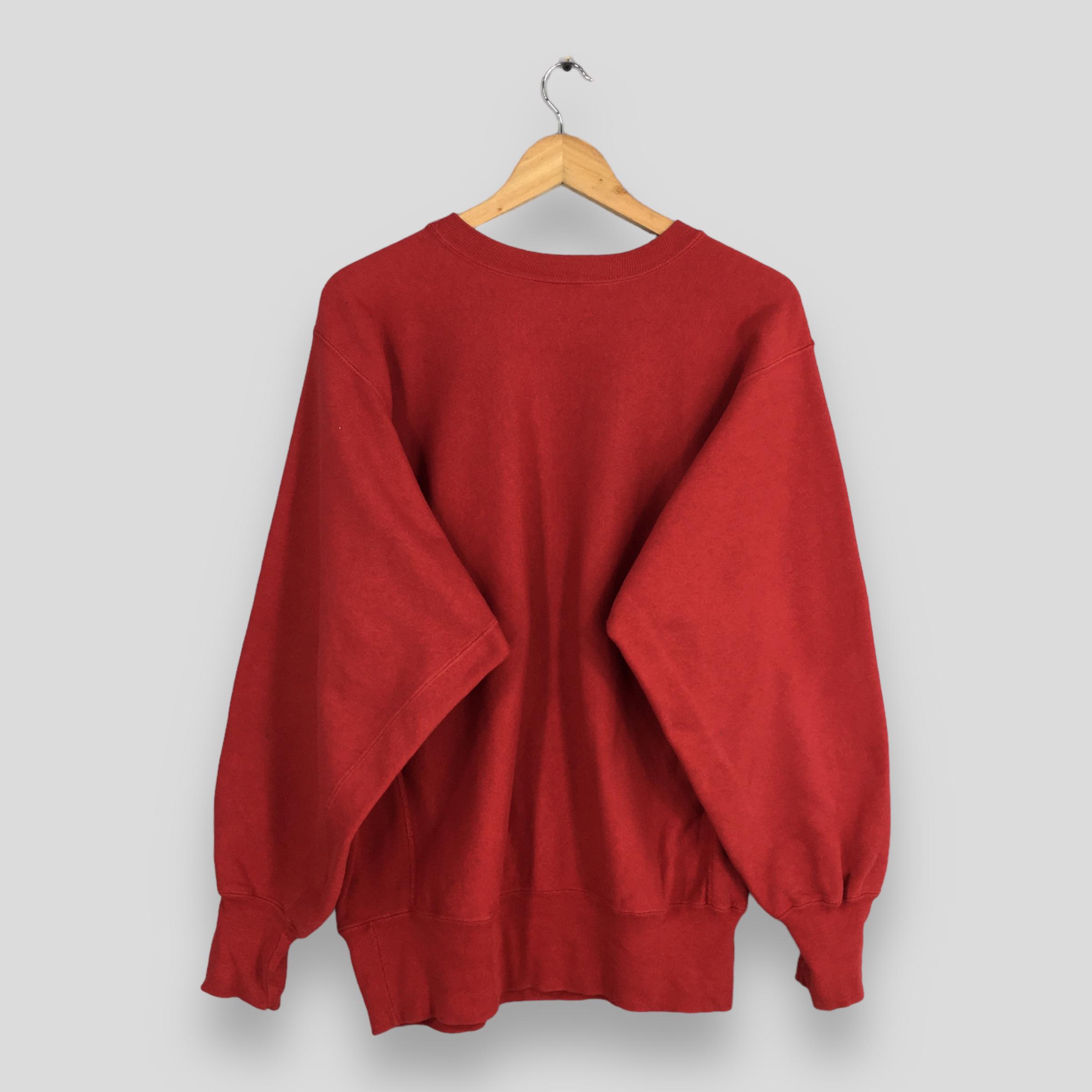 Vintage Champion Reverse Weave Red Sweatshirt Large 80s Champion