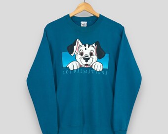 Vintage Les 101 dalmatiens chien dessin animé sweat TP petit Les 101 dalmatiens 1996 films américains Disney Ray Summers pull ras du cou pour chien taille XS