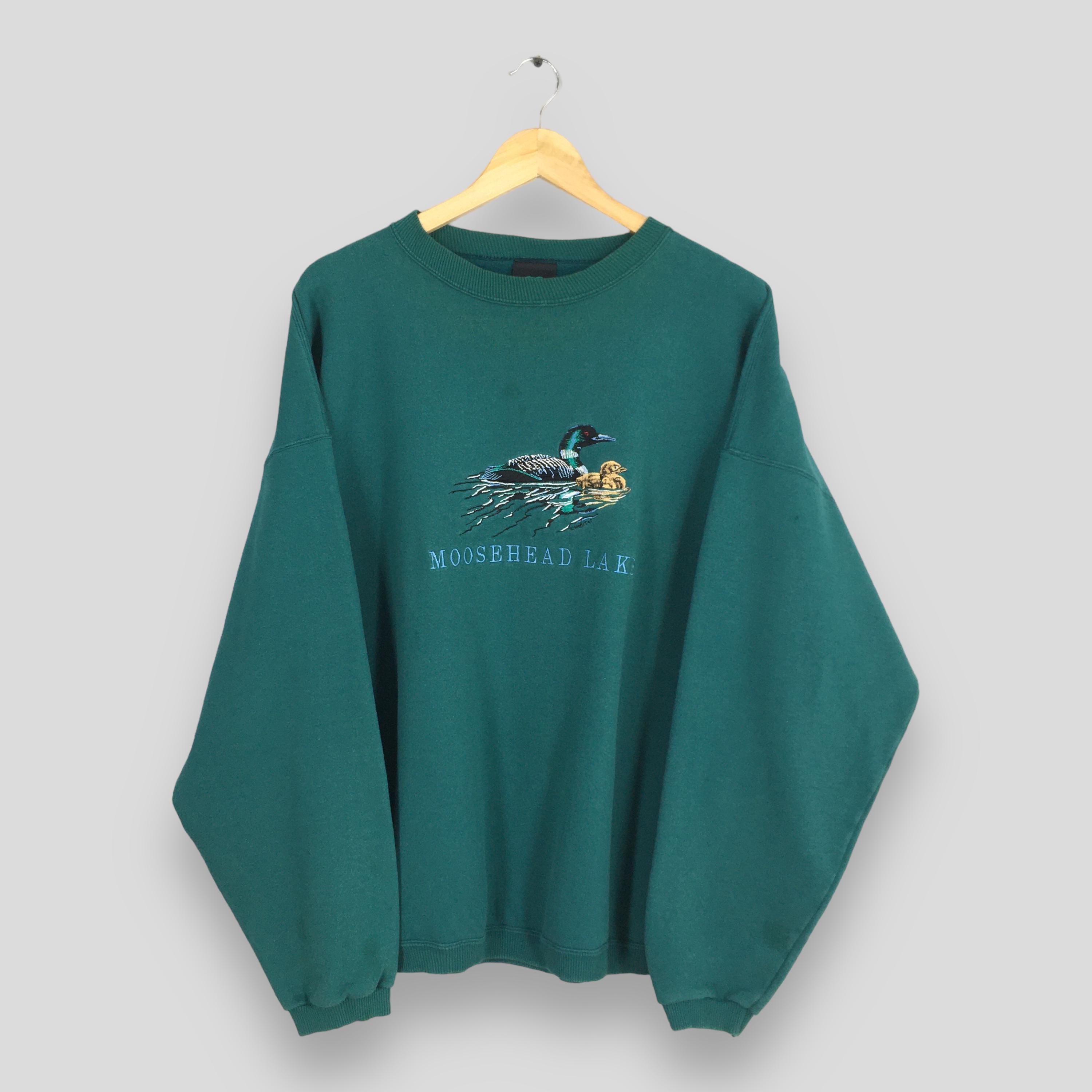 Vintage 90s Moosehead Lake Maine Sweatshirt Xxlarge Ducks Bird in