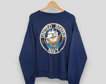 Vintage 90s Navy Midshipmen NCAA Sweatshirt Medium Navy Bill the